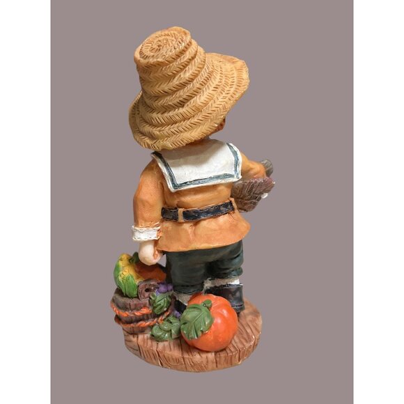 Thanksgiving Pilgrim Boy & Girl Figurines Set - Harvest Decor By Ks Collection - Picture 12 of 13